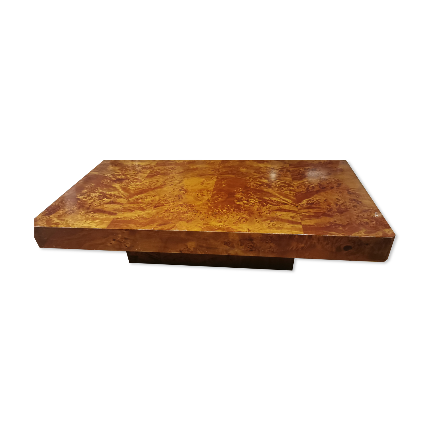 Table basse en loupe d'orme