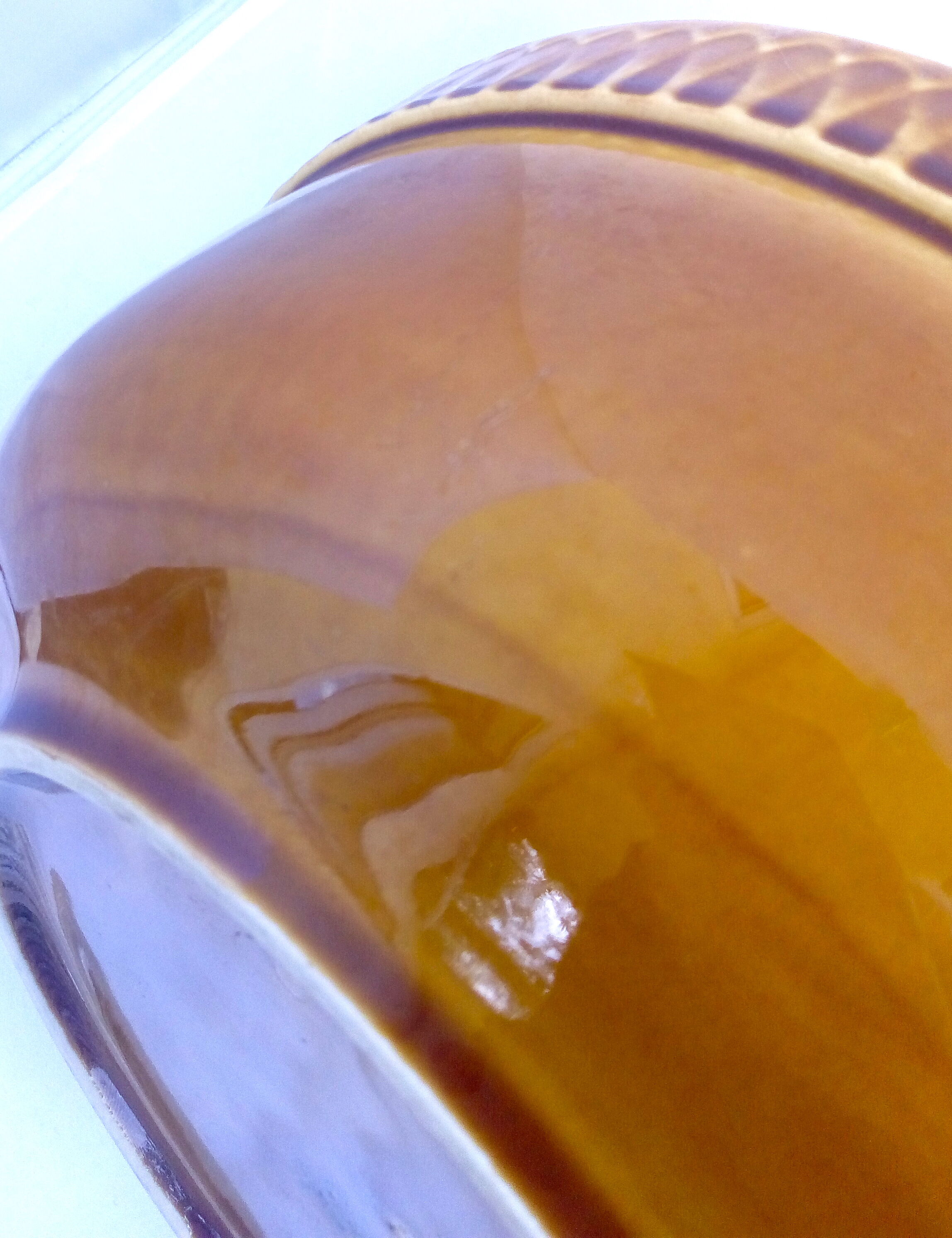 Polish ochre ceramic salad bowl