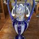 Art Nouveau amphora vase in glazed earthenware (barbotine style)