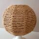 2 vintage table lamps, bedside lamp, sisal lamps, ball lamp, boho, mid-century interior