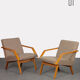Paire de fauteuils en bois des années 1970