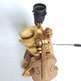 Lampe 3 violon sculpté signé f.conte