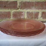 4 flat plates from Arcoroc model "rosaline"