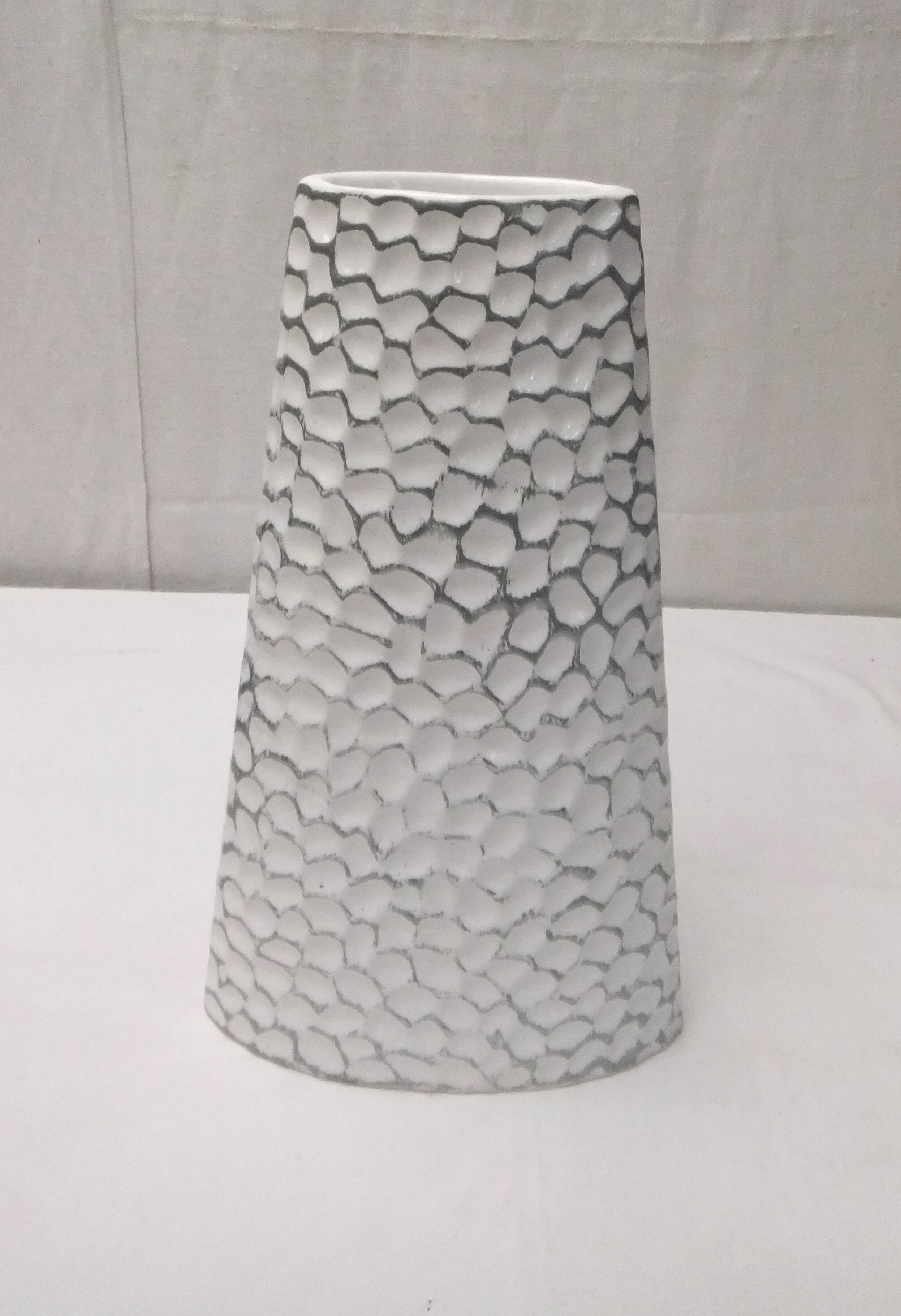 Antique ceramic slip vase signed numbered vintage