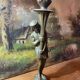 Art deco bronze candle holder