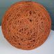 Orange lampshade in cord and rattan from the 1970s