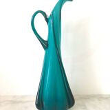 Vase peacock blue peacock blown soufflé