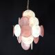 Handcrafted chandelier with alabaster disc glass, Murano glass.