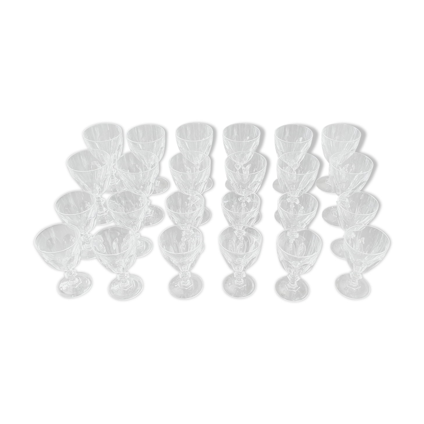 Vintage crystal glasses by Arques model Rambouillet