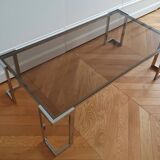 70s chrome coffee table