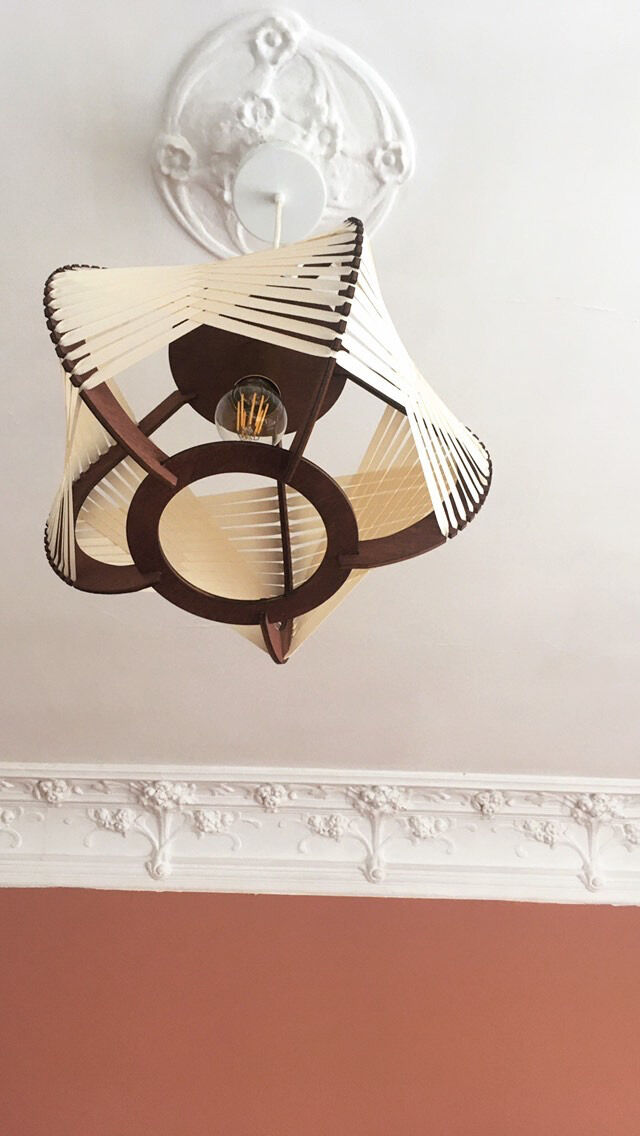 White woven lamp to hang