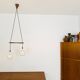 Danish Opaline and Teak Cascading Lamp by Nordisk Solar