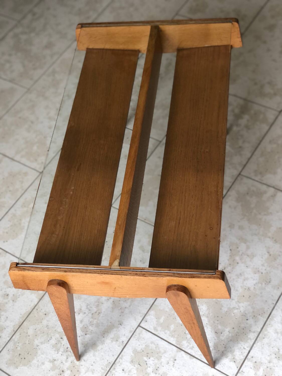 Scandinavian coffee table from the 60s glass top
