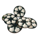 Green and white slip oyster plates