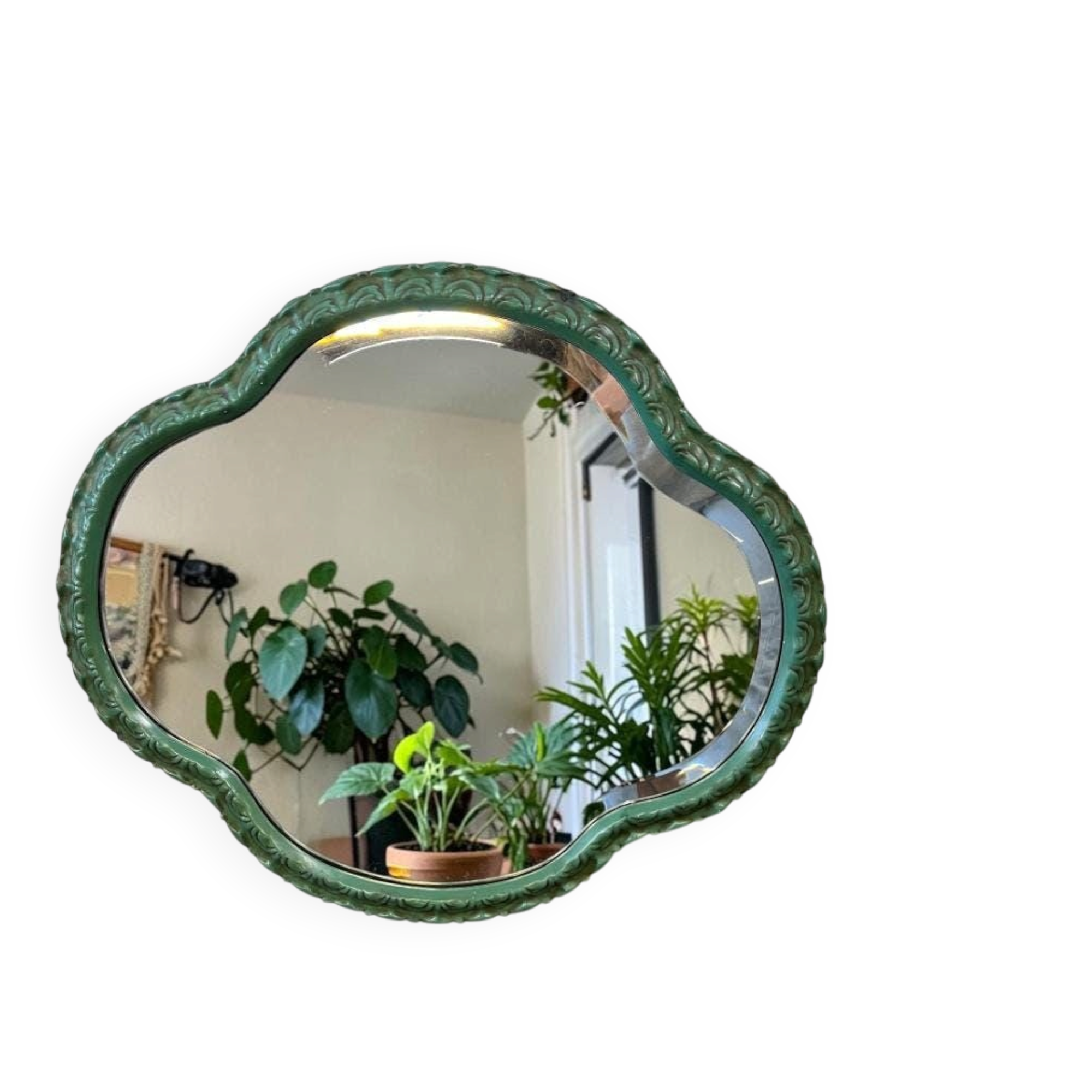Vintage green organic wall mirror