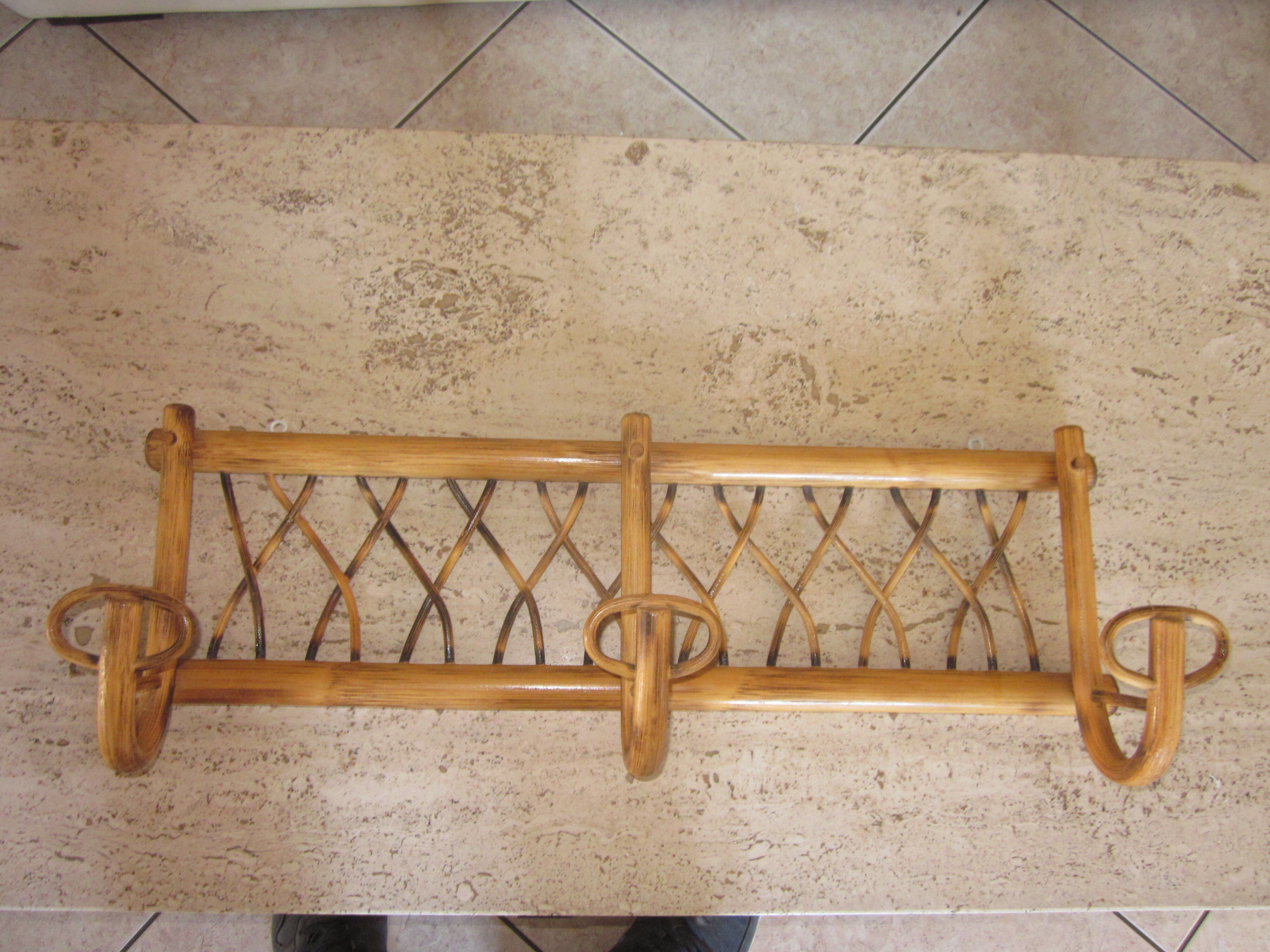 Rattan coat holder