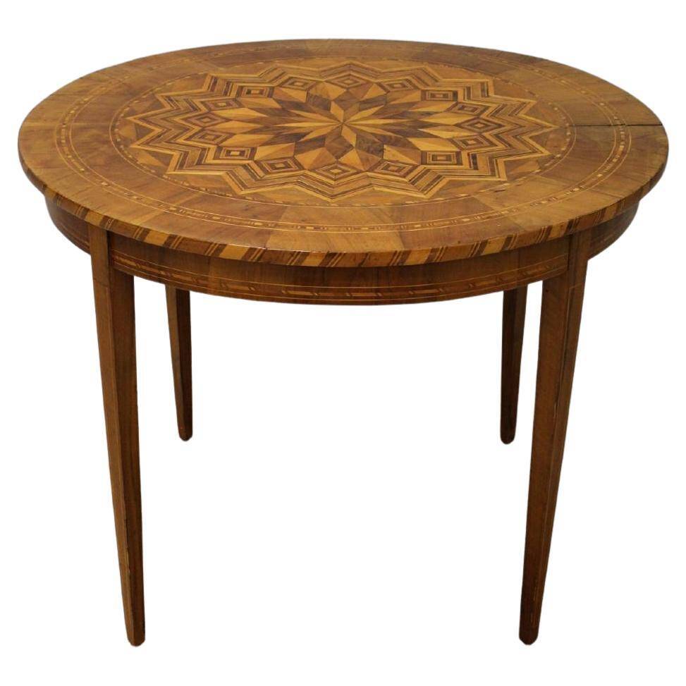 19th Century Louis Philippe Sorrento Walnut Parquetry Center Table
