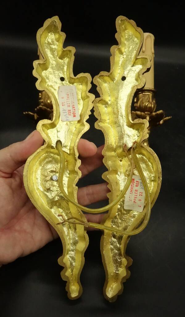 Pair of Louis XV style wall lights - Lucien GAU, Paris