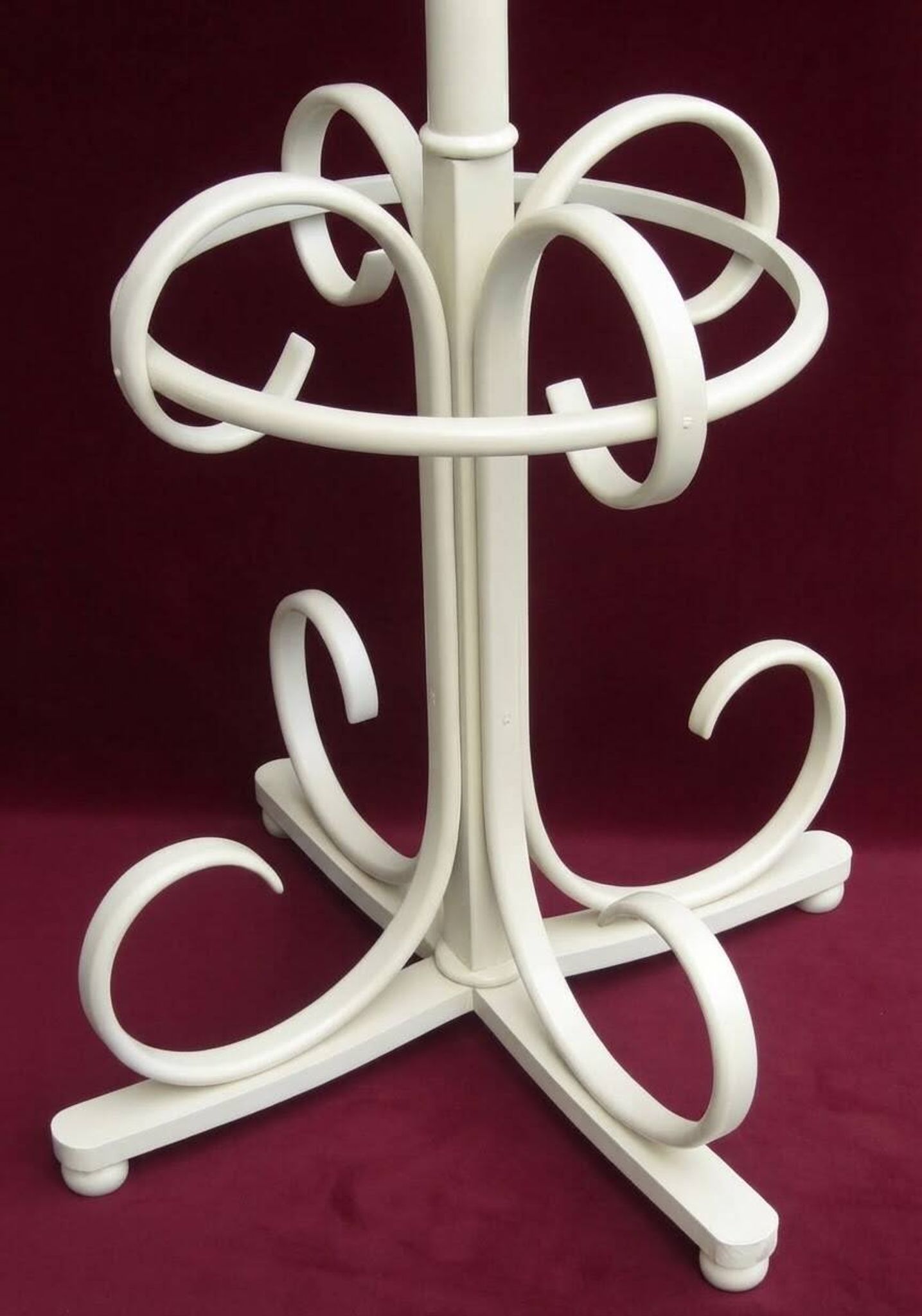 Vintage Cream Curved Wood Thonet Coat Rack