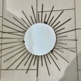 Vintage 1960s Sun Mirror in Gold Metal 73 x 58 cm