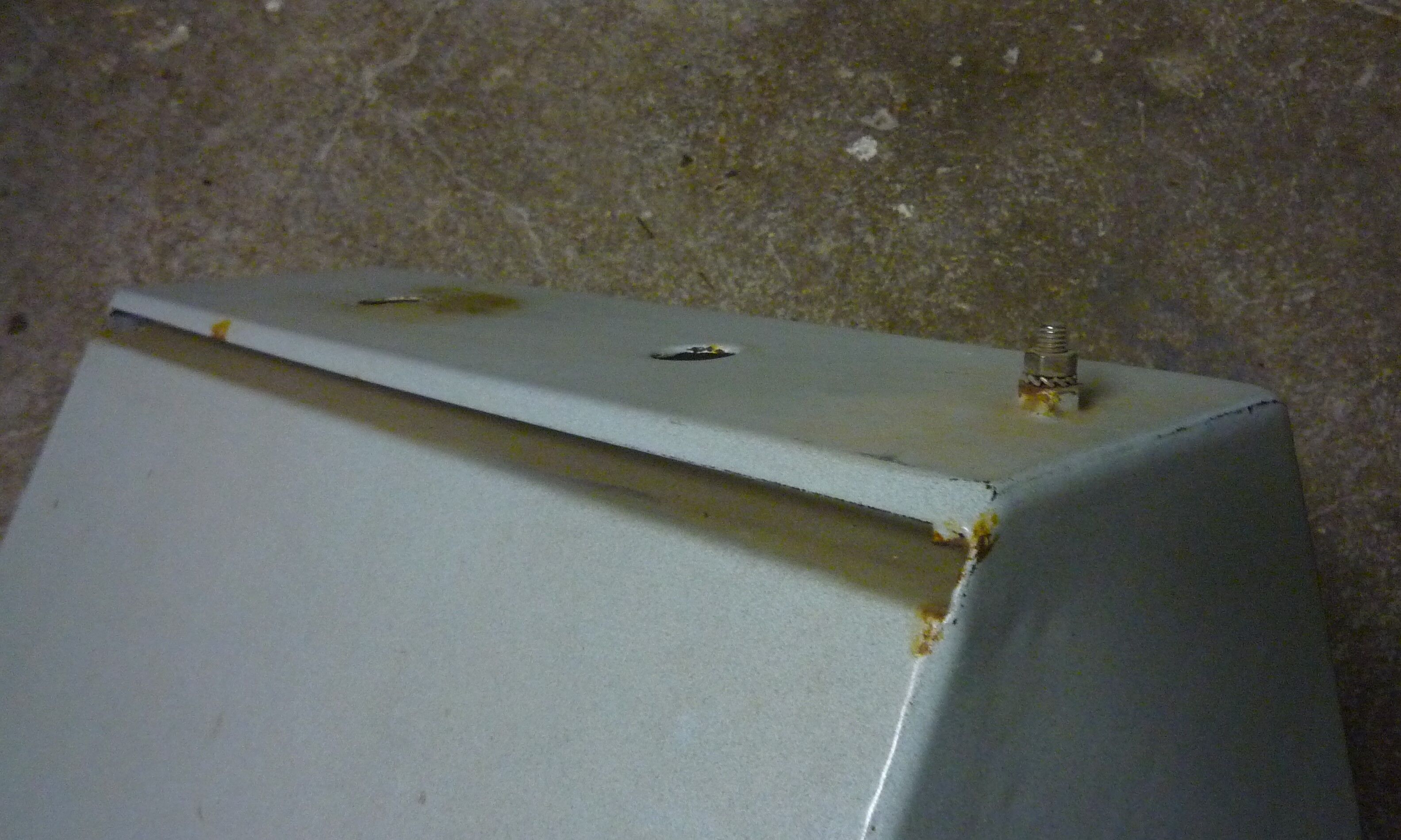 Industrial suspension in enamelled folded metal, vintage 60s