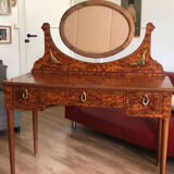 Elm burl and bronze desk