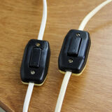 Adjustable Desk Lamp in Blue and Sand Painted Metal and Chrome-Plated Spiral Arm, 1970s, Set of 2