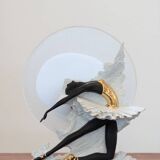 Lamp in murano glass and ceramic