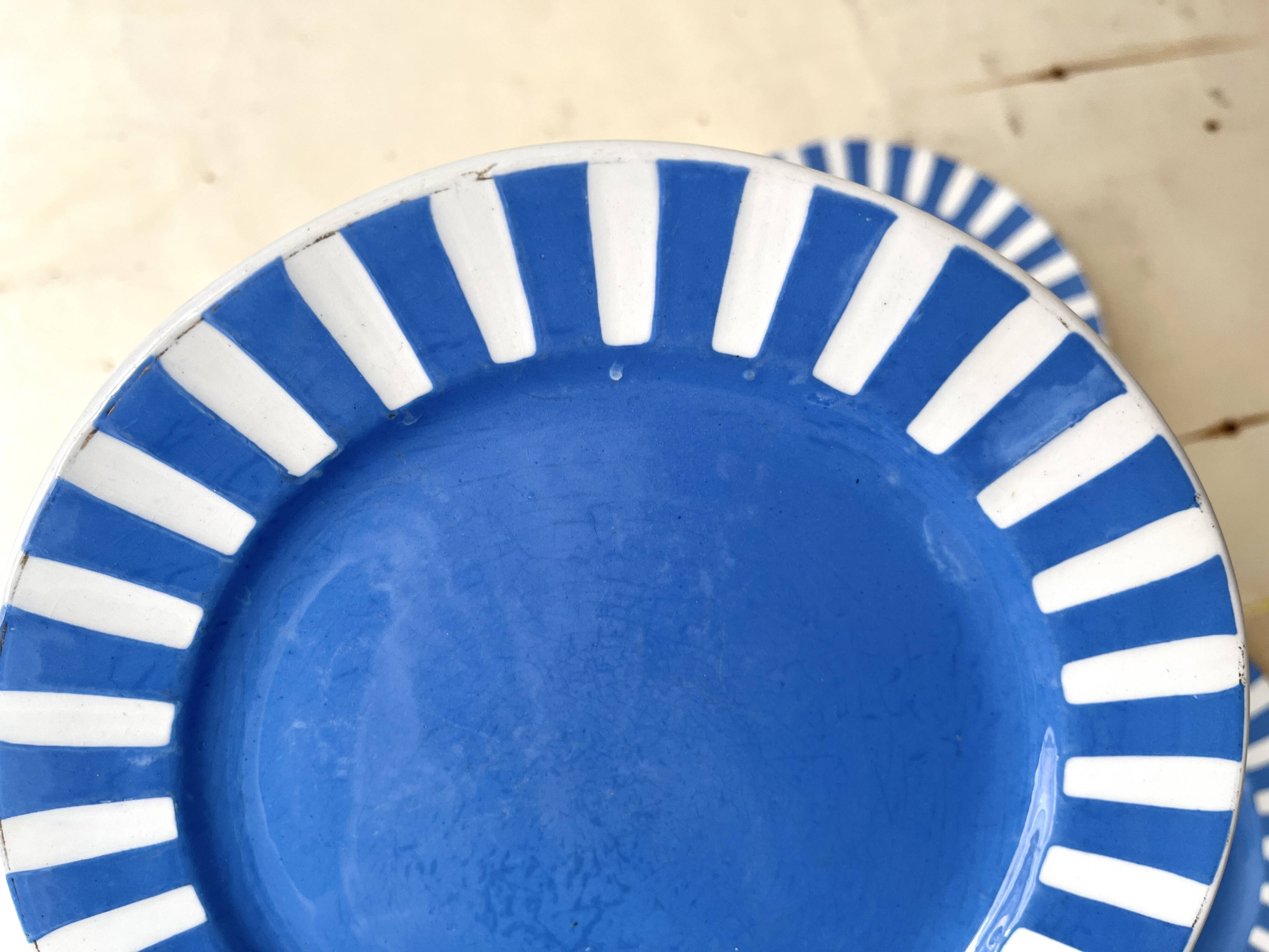Set of 4 fox trott sarreguemines art deco dessert plates 1930