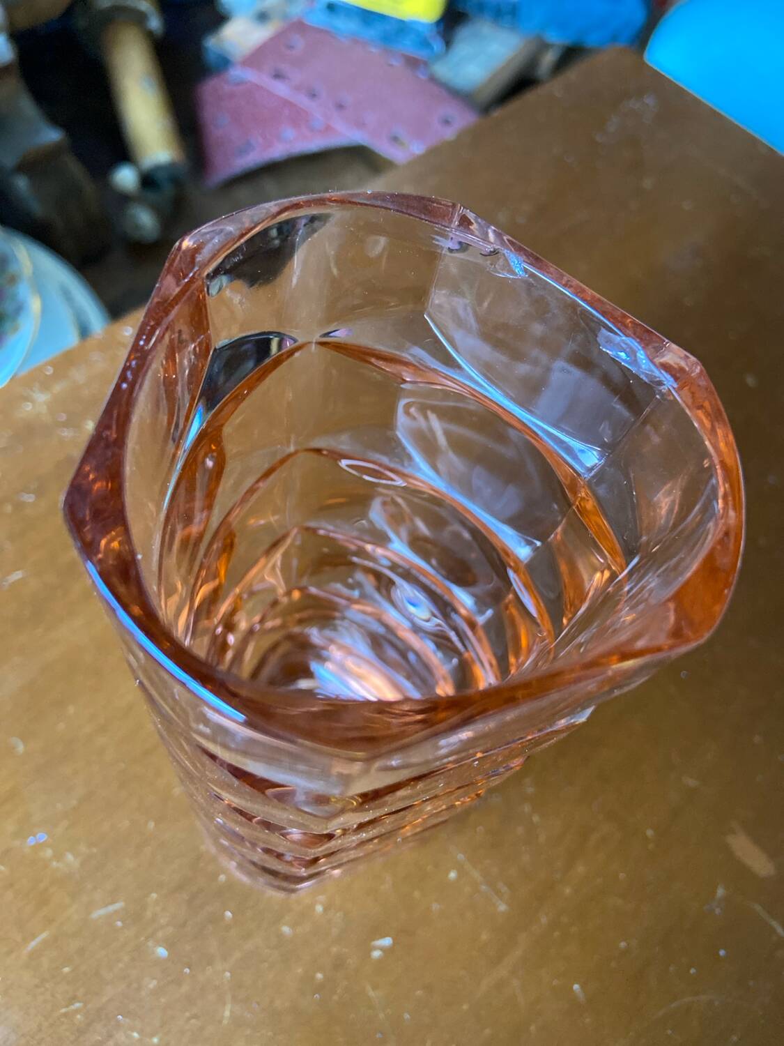 Vintage Art Deco style Rosaline vase by Luminarc
