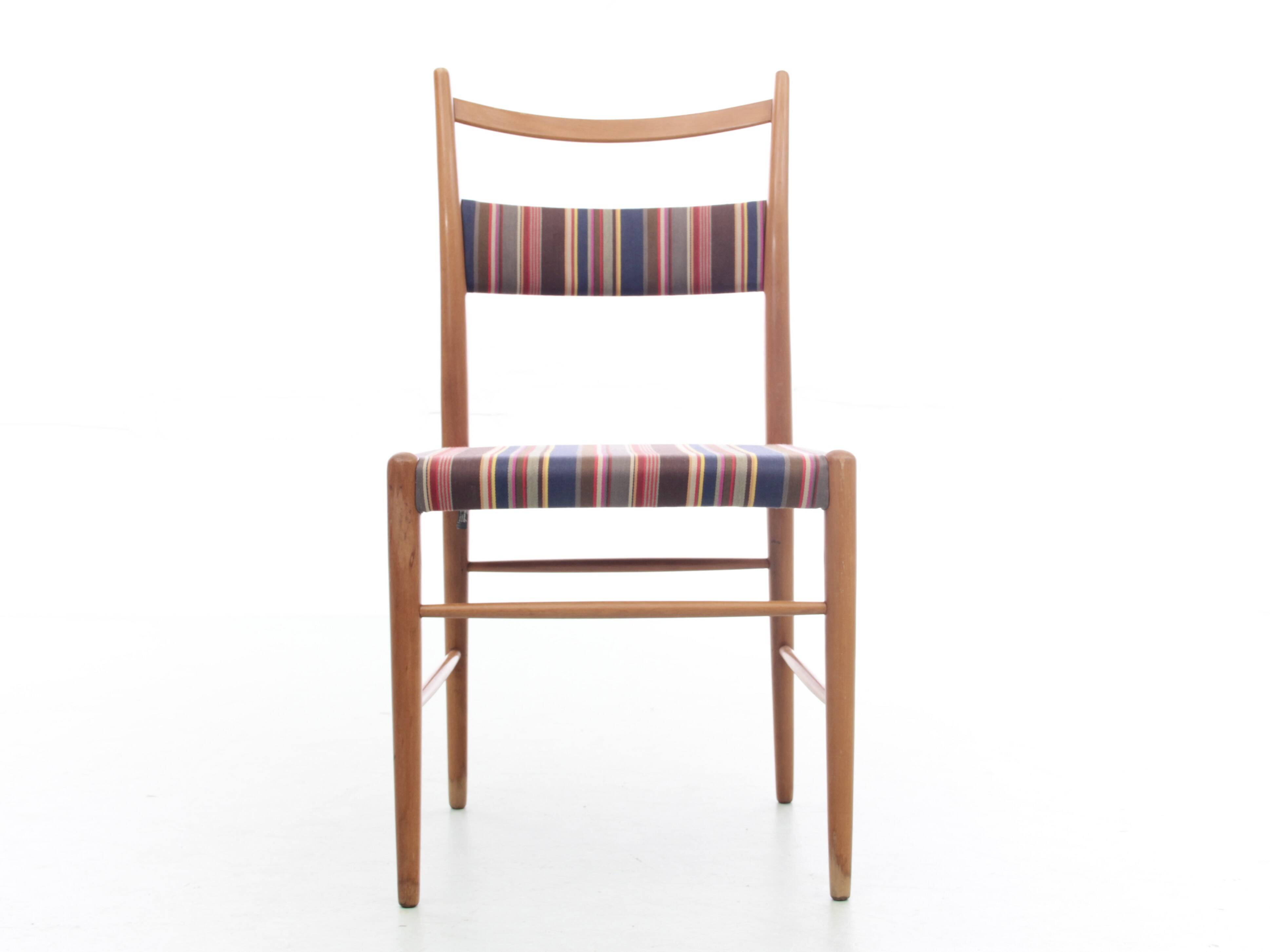 Set of 4 Scandinavian chairs by Yngve Ekstrom, Paul Smith fabric