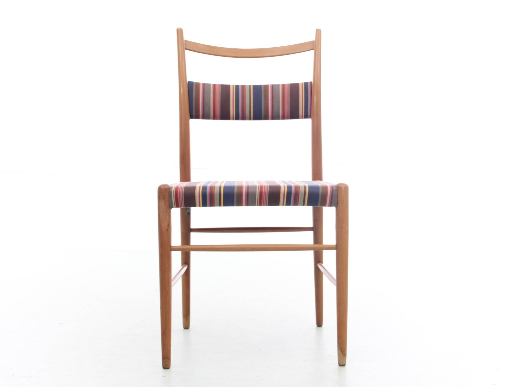 Suite de 4 chaises scandinave de Yngve Ekstrom, tissu Paul Smith