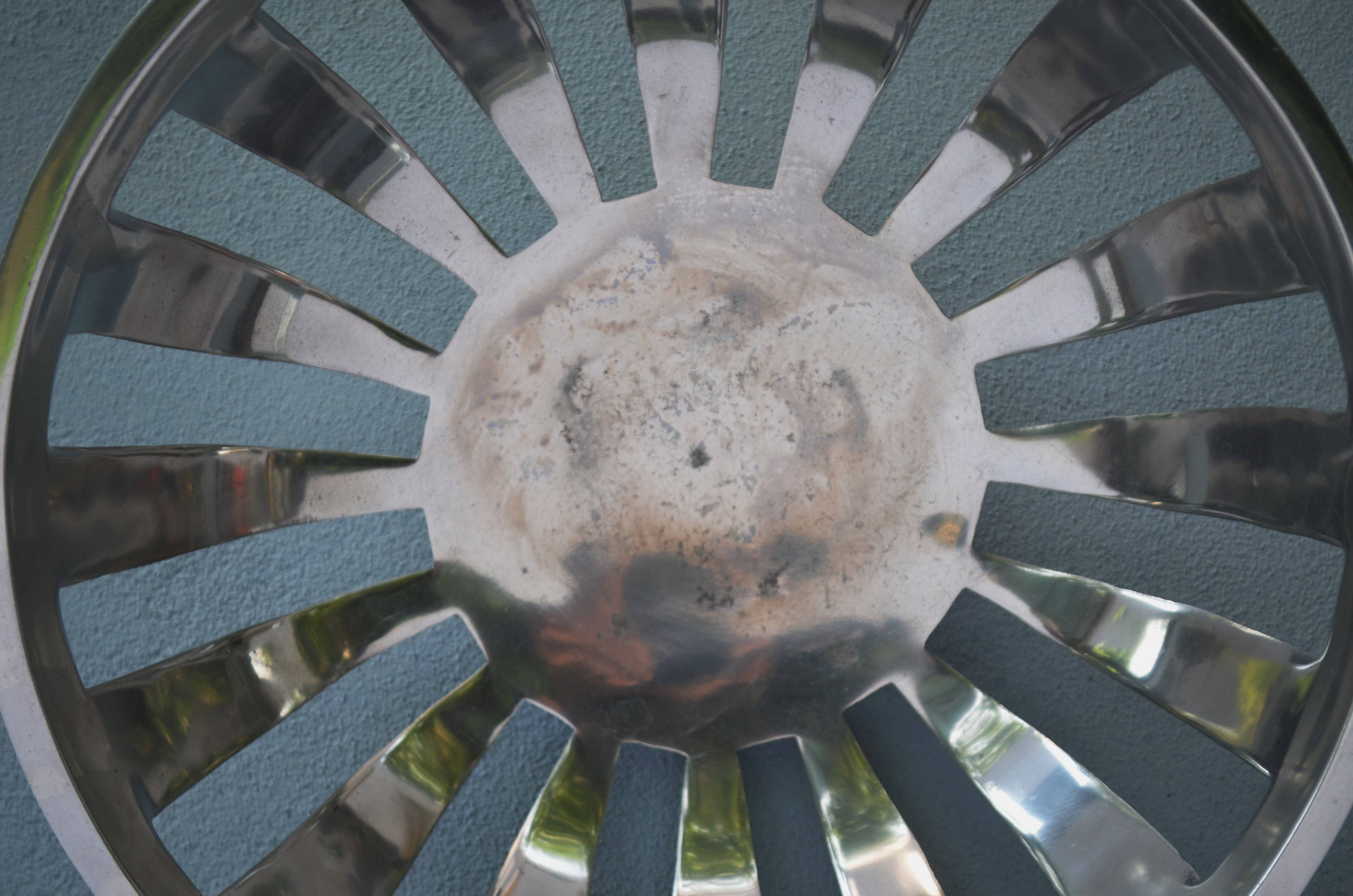 Mid Century Modernist Chrome Basket Centerpiece Bowl