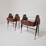 Ico Parisi Style Bedside Tables or Nightstands, Italy 1950's