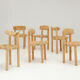 Set of 6 dining chairs in pine