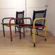 Paire de chaises cubistes en métal France des années 1950.