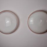 Pair of XL Murano glass "Ronda" wall lights by Leucos, Italy, 1970