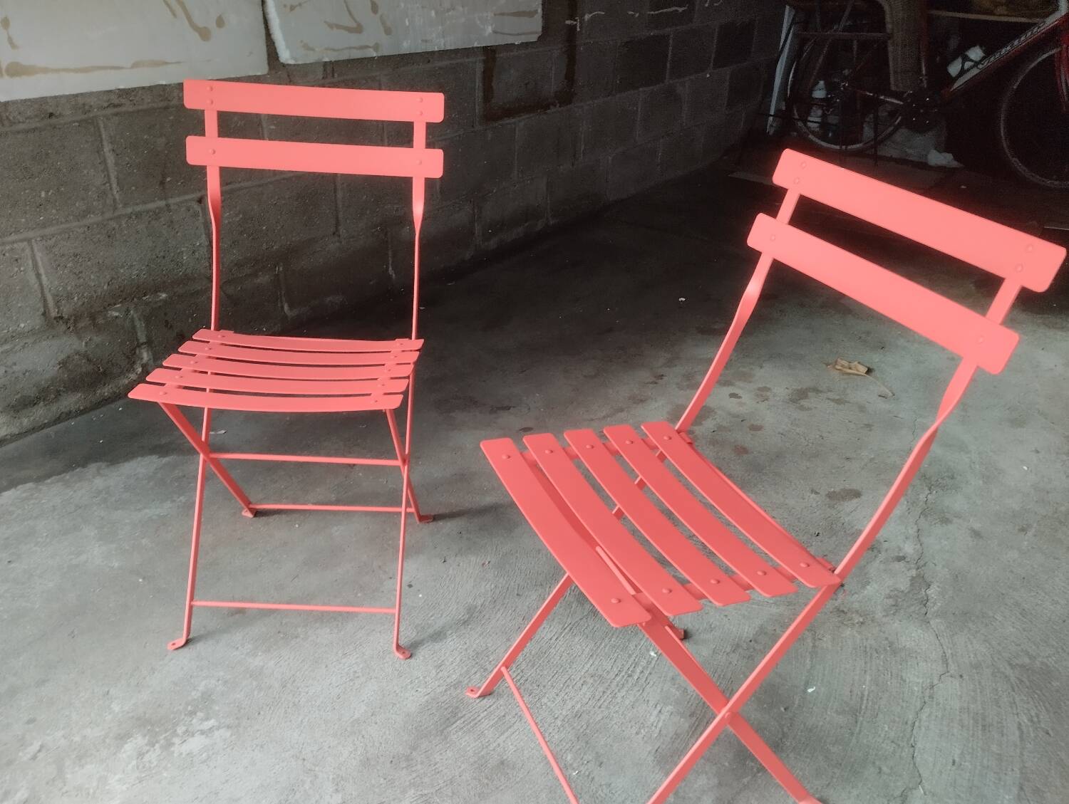 Folding steel chairs, set 2