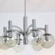 Chrome and glass vintage by Kaiser lights chandelier