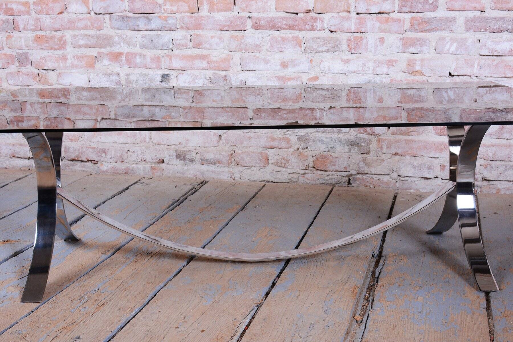 Mid-Century Modern Dining Table in Chrome and Glass by O. Borsani, 1960s