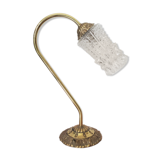 Brass and glass desk lamp