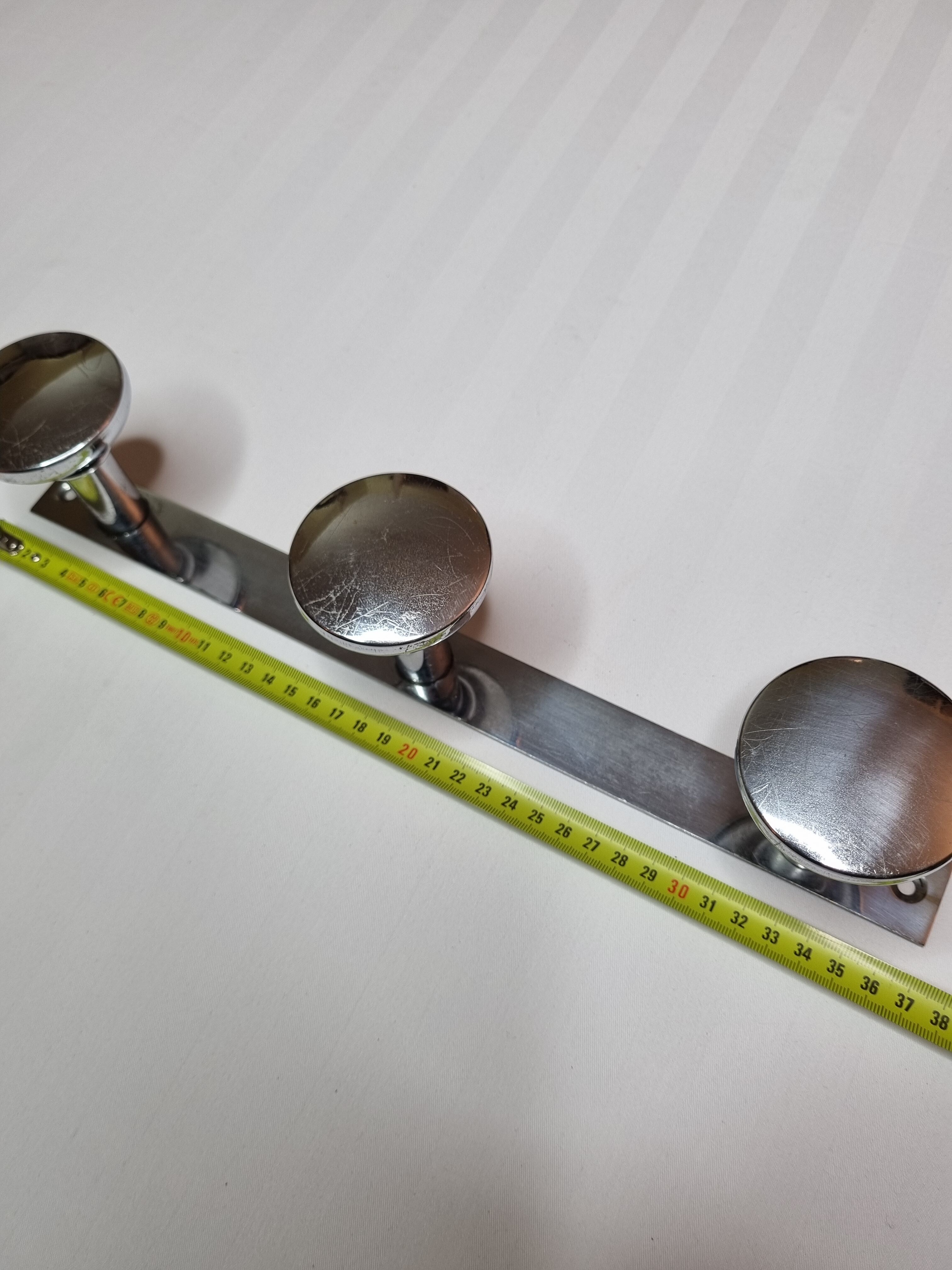 Art Deco style metal coat rack, 3 hooks