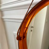 mirror cap brown orange design plexi and leather strap Made in France 1974