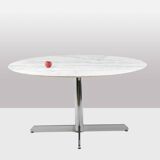 Roche Bobois Marble and chromed metal table. Circa 1970