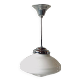 Art Deco pendant light in white opaline