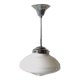 Art Deco pendant light in white opaline
