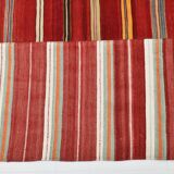 Red & Green Striped Pattern Turkish Kilim Rug, 270x383Cm