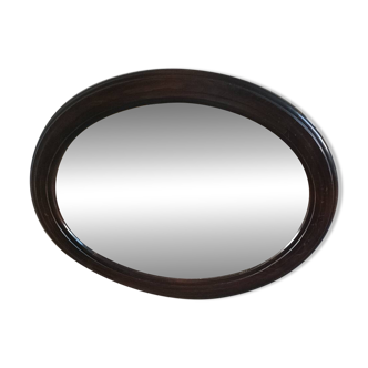 Miroir ovale bois massif 1950