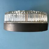 Plafonnier rond en verre bullé années 60