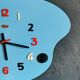 Vintage formica clock silent wall clock painter palette "Carrez bleu"